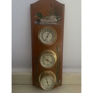 Vintage J.C. Walden Weather Station Duck Hand Painted Nature 1994 Signed